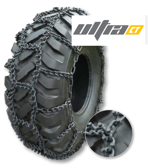 Ultra CT - ConTrac Studded Single Diamond Chain - Construction Version